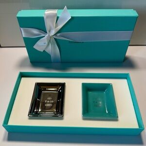 Tiffany & Co. Teal and Silver Dish Set